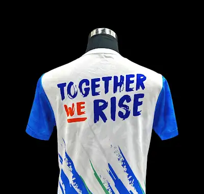 White and blue jersey