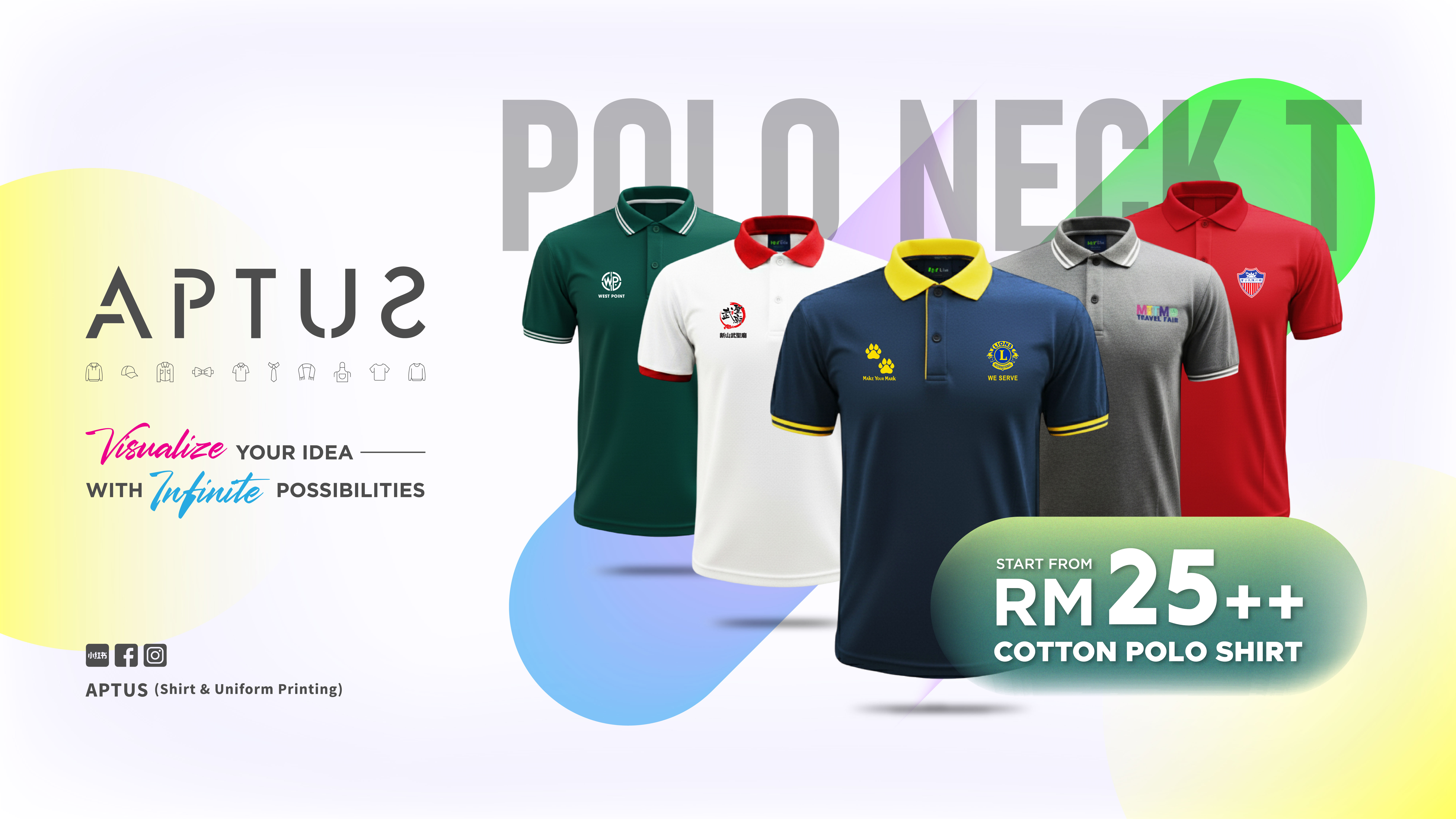 APTUS custom cotton polo shirts from RM25